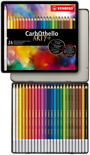Kleurpotloden STABILO CarbOthello kalkpastel assorti blik à 24 stuks-3