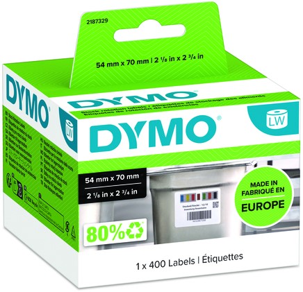 Etiket Dymo LabelWriter voedselhoudbaarheid 54x70mm 1 rol á 400 etiketten wit
