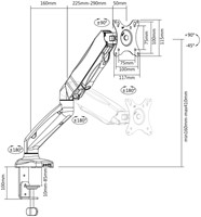 Monitorarm ACT office met gasveer 1 scherm-5