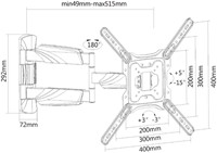 TV wandsteun ACT Full motion 23 tot 55 inch VESA-3