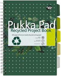 Projectboek Pukka Pad Recycled A4 lijn 5-tabs 4-gaats 200 pagina's 80gr groen