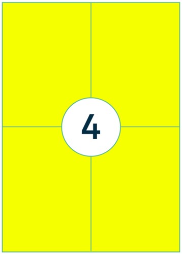 Etiket Rillprint 105x148mm fluorgeel 400 etiketten-3