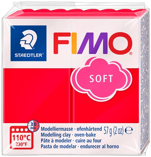 Boetseerklei Fimo soft 57 gram Indisch rood