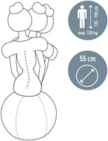 Actieve zitbal Leitz Ergo 55cm anti-rol donkergrijs-11