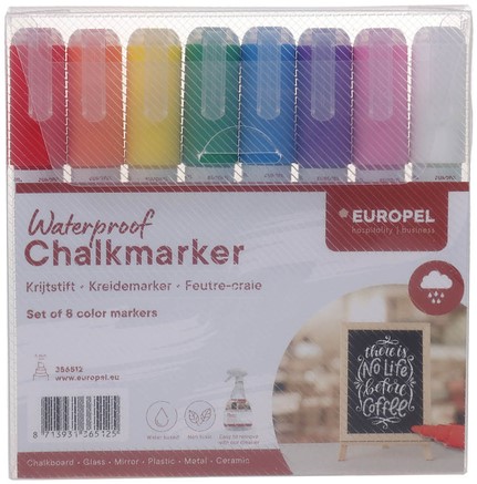 Krijtstift Europel watervast 3-6mm assorti etui 8 stuks-2