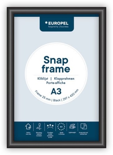 Kliklijst Europel A3 25mm zwart