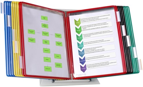 Zichtpanelensysteem bureau Tarifold metaal A4 met 20-tassen assorti-2