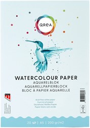 Aquarelblok Qrea A5 20vel 200gr gelijmd