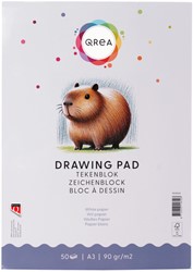 Tekenblok Qrea A3 50 vel 90gr gelijmd