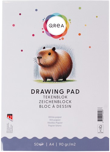 Tekenblok Qrea A4 50 vel 90gr gelijmd