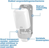Zeepdispenser Tork S4 Elevation 1000ml wit 564500-3
