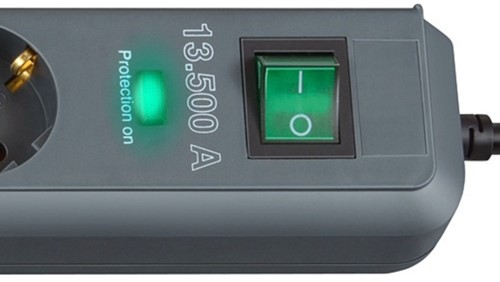 Stekkerdoos Brennenstuhl overspanningsbeveiliging 6 voudig 5m zwart-2