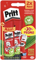 Lijmstift Pritt Stick Original 43gr blister à 2 stuks Promo