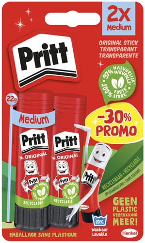 Lijmstift Pritt Stick Original 22gr blister à 2 stuks Promo