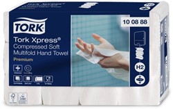 Handdoek Tork H2 Xpress compressed Premium multifold 2-laags 212x320mm 12x170 vel wit 100888