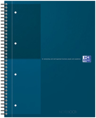 Spiraalblok Oxford International Notebook A4+ lijn petrol blauw