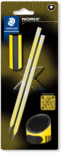 Potlood Staedtler Norix HB blister à 2 stuks zwart-geel