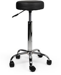 Tabouret kruk Office hoog met gasveer harde wielen zw