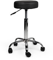 Tabouret kruk Office standaard met gasveer harde wielen zw