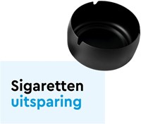 Asbak BRASQ tafelmodel 1 liter met deksel AT700 zwart-3