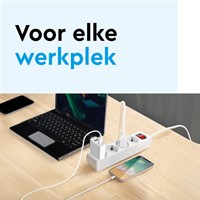 Stekkerdoos BRASQ 6 voudig 5 meter zwart-4