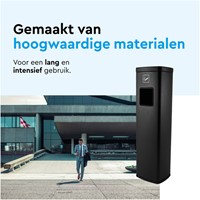 Afvalbak met asbak BRASQ 20 liter AT400 zwart-3