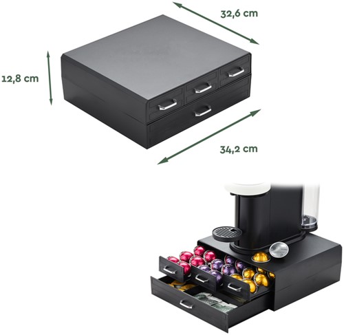 Koffiecapsulehouder BRASQ CD400 zwart-2