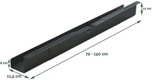 Kabelgoot BRASQ verstelbaar 75-150cm CT100 zwart-3