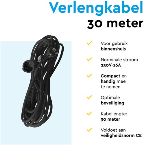 Verlengkabel BRASQ 30m zwart-3