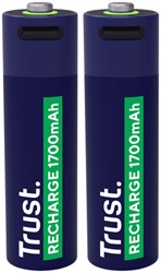 Batterij Trust USB-C oplaadbaar AA 2 stuks