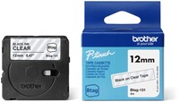 Labeltape Brother P-touch Btag-131 standaard 12mm zwart op transparant-3