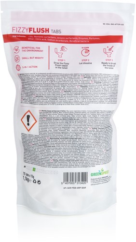 Toiletreinigingstablet Greenspeed Fizzy Flush 15g 75 stuks-2