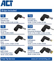 Laptop Oplader ACT Compact universeel 65W-3