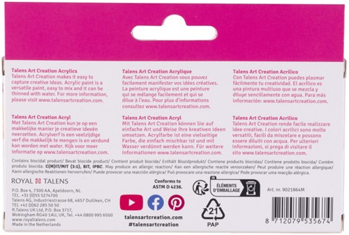 Acrylverf Talens Art Creation Reflex assorti 6 tubes à 12 ml-3