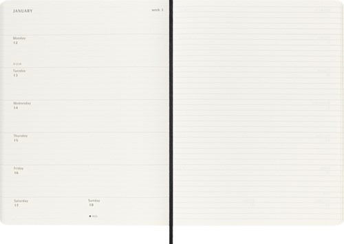 Agenda 2025/2026 Moleskine 18M Planner Weekly 7dagen/1pagina XL sc black-3
