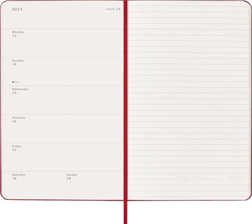 Agenda 2026 Moleskine 12M Planner Weekly 7dagen/1pagina large hc scarlet red-3