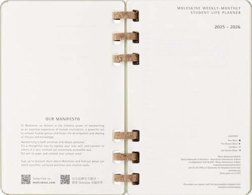Agenda 2025/2026 Moleskine 12M Academic Weekly 7d/1p Myrtle large kiwi-3