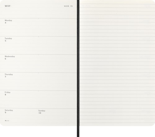 Agenda 2026 Moleskine 12M Planner Weekly 7dagen/1pagina large sc black-3