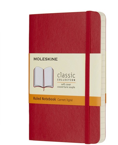 notitieboek A6 Moleskine SC rood
