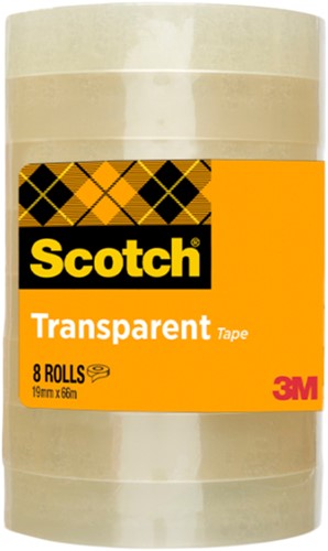Plakband Scotch 508 19mmx66m transparant 8 rollen