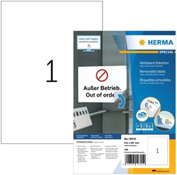 Etiket HERMA 10315 210x297mm verwijderbaar wit 100 stuks