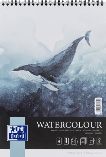 Aquarelblok Oxford Watercolour A5 20 vel 300 gram spiraal