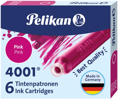 Inktpatroon Pelikan 4001 roze 6 stuks