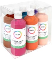 Plakkaatverf Qrea set à 6 fun kleuren 250ml-1