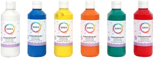 Vingerverf Qrea set à 6 kleuren 250ml
