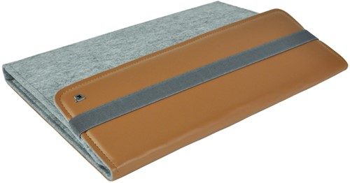 Schrijfmap DESQ A4 vilt met papierclip en elastiek sluiting grijs