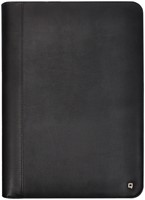 Schrijfmap DESQ A4 met rits kunstleder ringmechaniek zwart