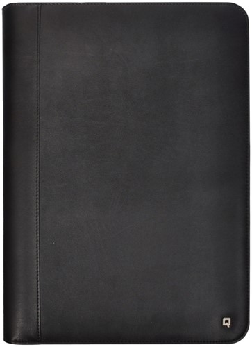 Schrijfmap DESQ A4 met rits kunstleder ringmechaniek zwart