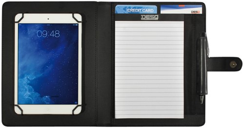 Schrijfmap DESQ voor tablet 7"-10" met sluitclip zwart-3