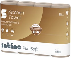Keukenrol Satino PureSoft 3-laags 4x64 vel naturel 175890